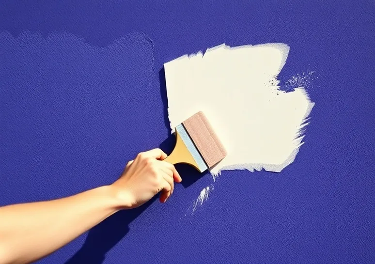 Ponçage et rebouchage des fissures avant mise en peinture